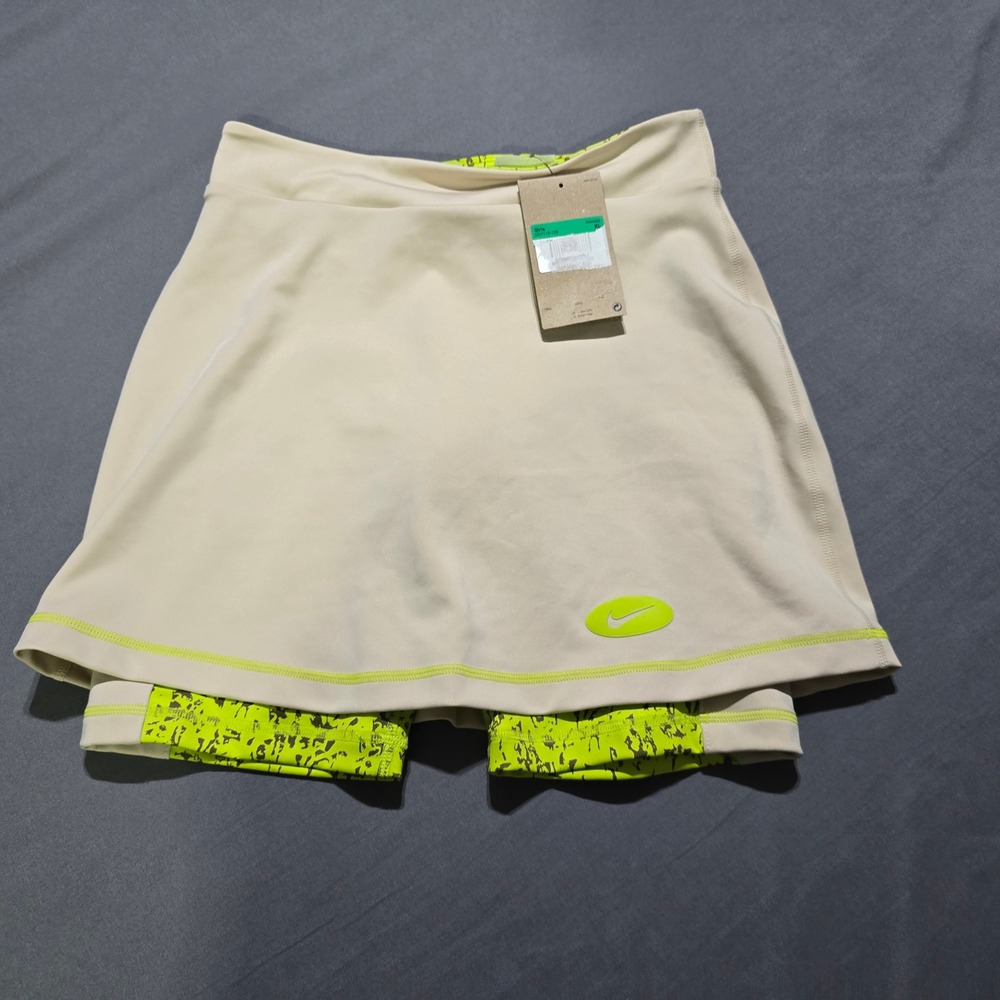 Nike Dri-FIT Skort Girls XL Sand Lime Green Splatter Print DO7115-126